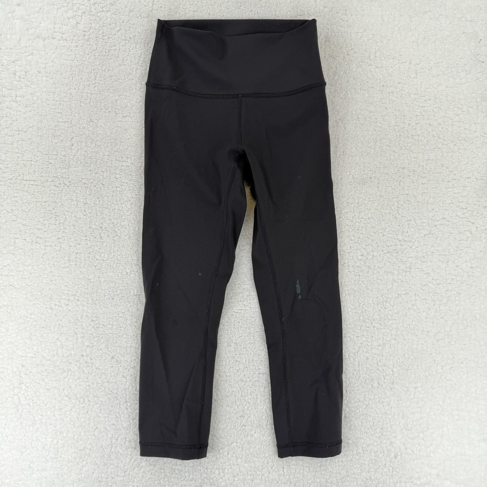 Lululemon Pants Womens 4 Black High‎ Rise Crop Leggings Yoga Athletic Workout